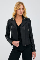 Women Genuine Leather Jacket 20SGD5859U4 Black