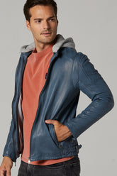 Men's Genuine Leather Jacket 20WGD638351 Sky Blue