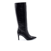 Women's Leather Long Boots 20WFD139318 Black