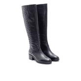 Women's Leather Long Boots 20WFD147218 Black