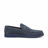 Men's Genuine Leather Shoes 22SFD601410 Navy Blue