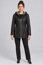 Women Genuine Leather Jacket 22SGD5964DZ Black