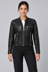 Women Genuine Leather Jacket 20WGE58921M Black