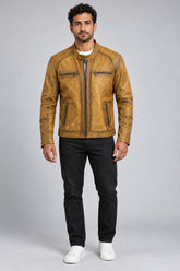 Men Genuine Leather Jacket 20SGE6330NC Camel