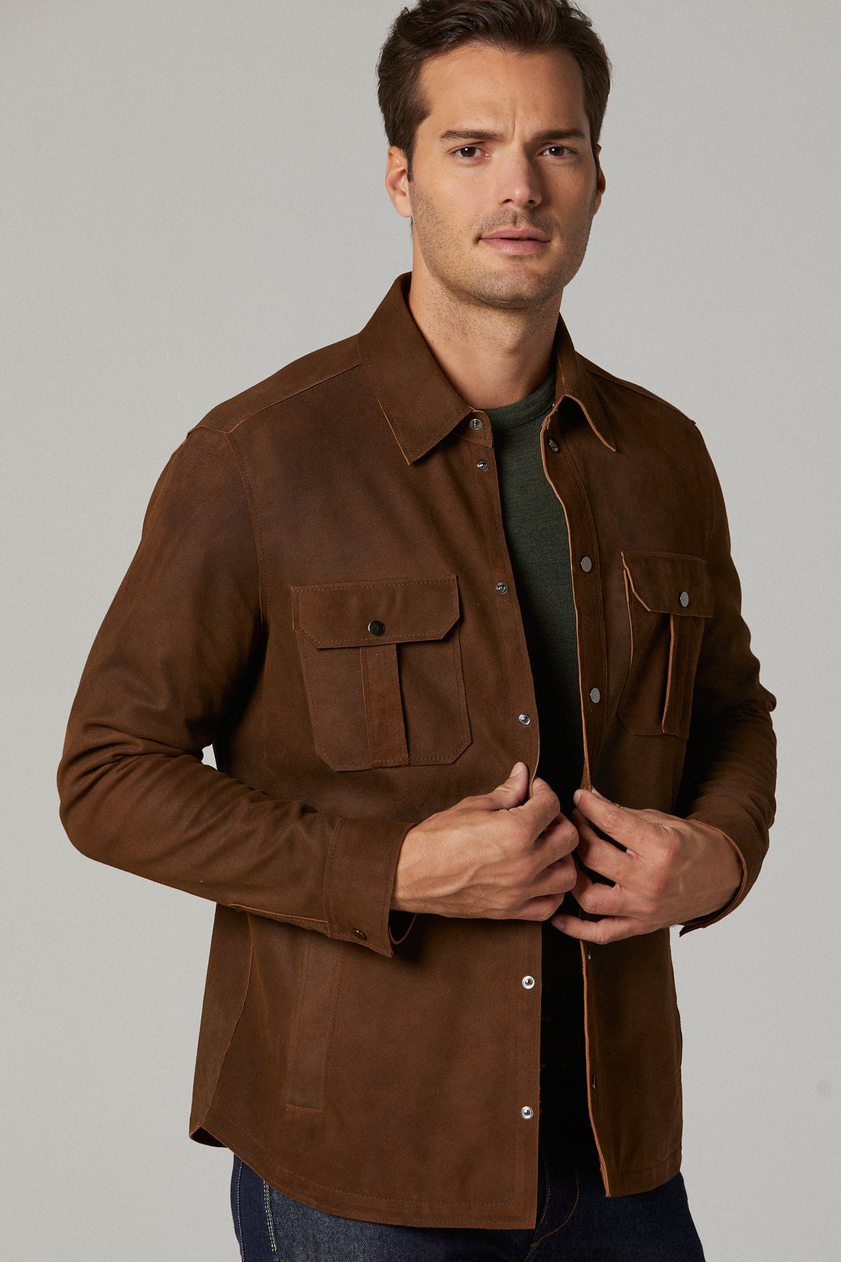 Men's Genuine Leather Jacket 20SGD6380CE Cognac