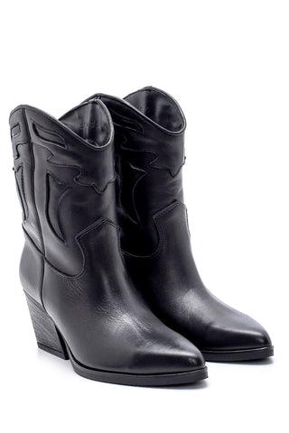 Women's Leather Boots 20WFD225418 Black