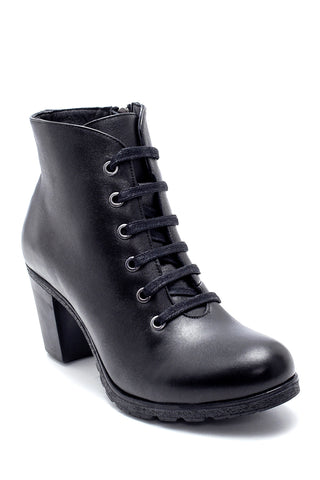 Women's Leather Boots 20WFD288918 Black