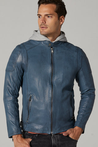 Men's Genuine Leather Jacket 20WGD638351 Sky Blue
