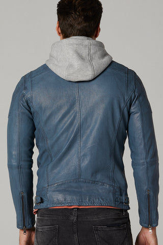 Men's Genuine Leather Jacket 20WGD638351 Sky Blue