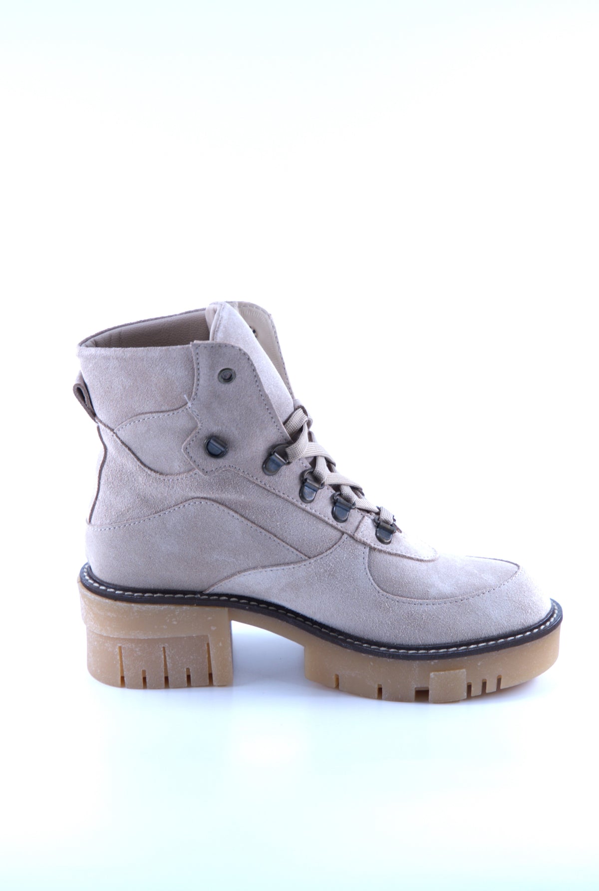 Women's Beige Suede Lace-up Boots 150610