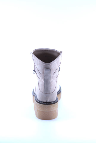 Women's Beige Suede Lace-up Boots 150610