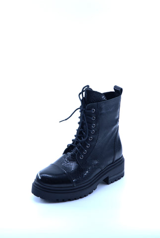 Women's Black Leather Boots 221540