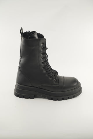 Women's Black And Creme Leather 190618