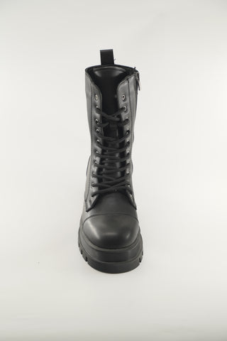 Women's Black And Creme Leather 190618