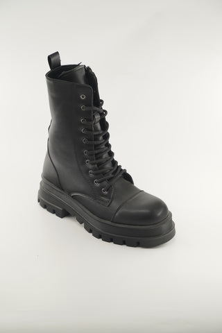 Women's Black And Creme Leather 190618