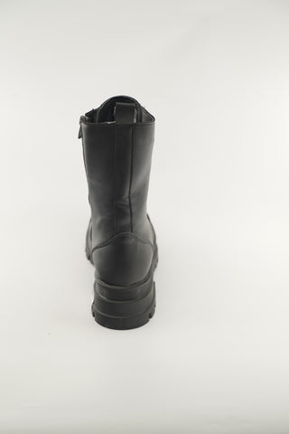 Women's Black And Creme Leather 190618
