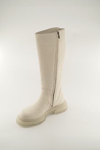 Women's Black Leather Black and Creme 1346FT