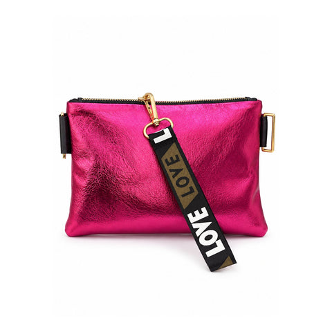 Women Metallic Clutch Bag 22SBD230032 Pink