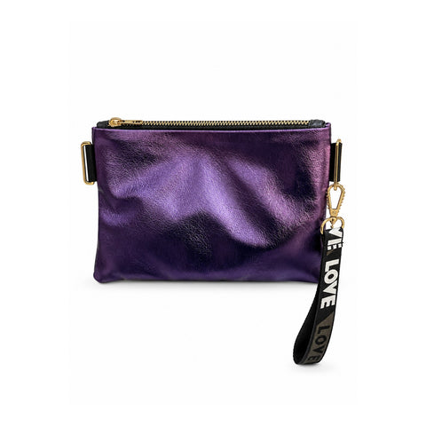 Women Metallic Clutch Bag 22SBD230032 Purple