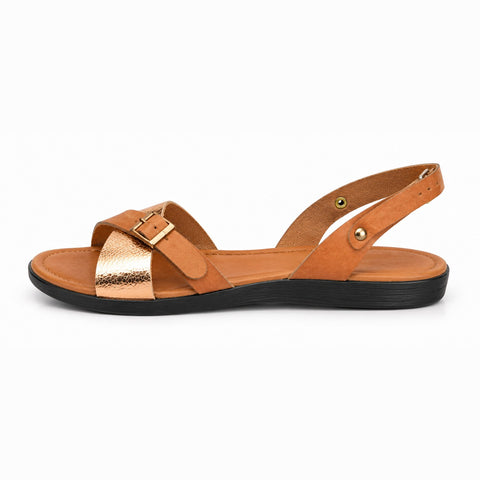 Women's Leather Shoes 21SFD331214 Tan Gold