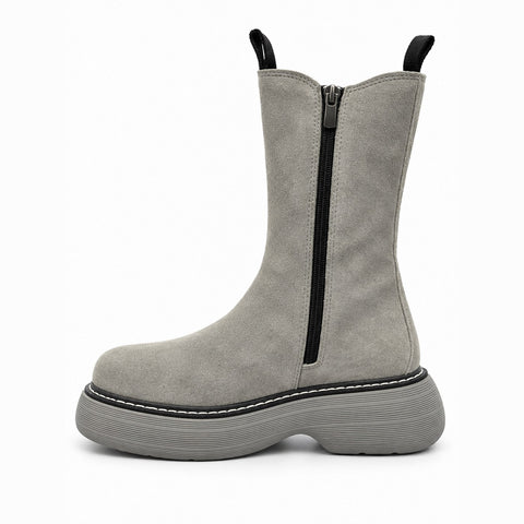 Women's Leather Shoes 21WFD185710 Grey