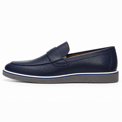 Men's Genuine Leather Shoes 22SFD6010FT Navy Blue