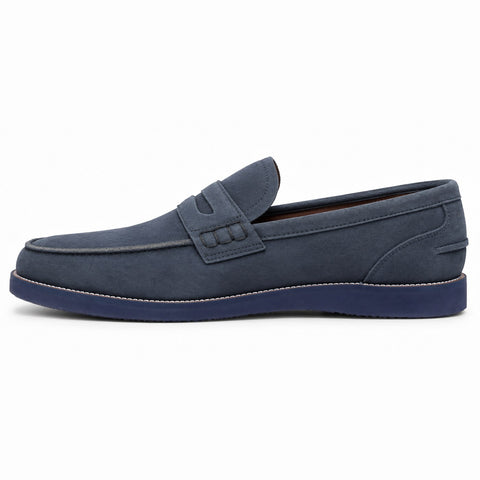 Men's Genuine Leather Shoes 22SFD601410 Navy Blue