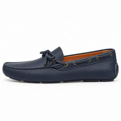 Men's Genuine Leather Shoes 22SFD6221FT Navy Blue