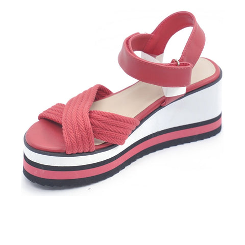Women's Synthetic Leather Sandals 20SFT202114 Red