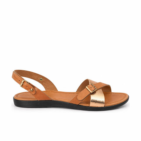 Women's Leather Shoes 21SFD331214 Tan Gold