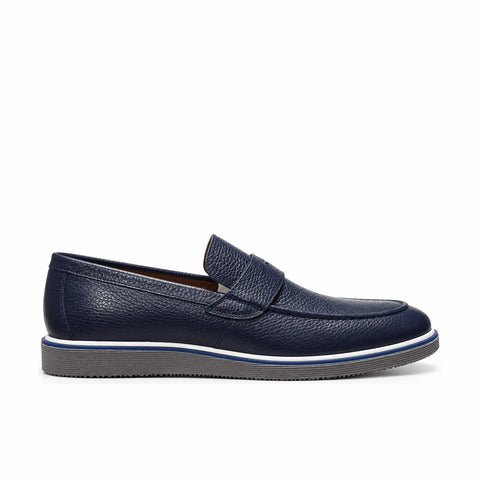Men's Genuine Leather Shoes 22SFD6010FT Navy Blue