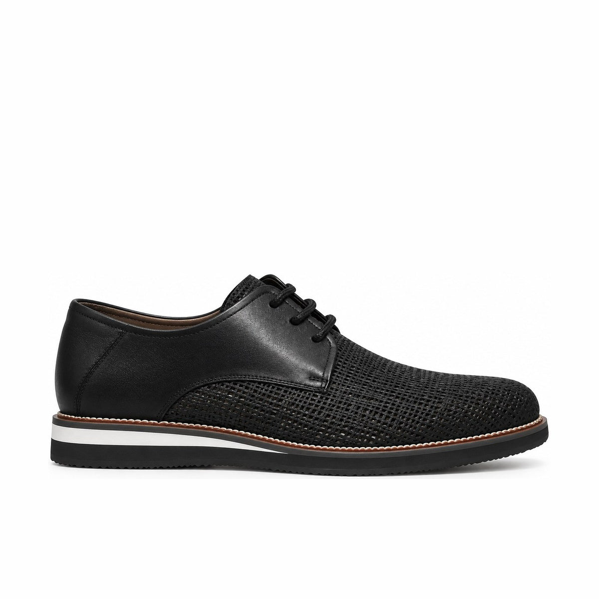 حذاء جلد طبيعي رجالي 22SFD651114 أسود