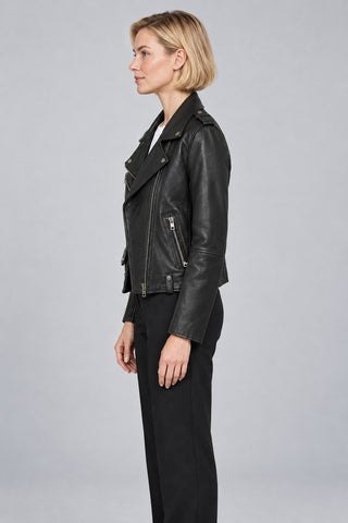 Women Genuine Leather Jacket 19WGM5794U4 Black