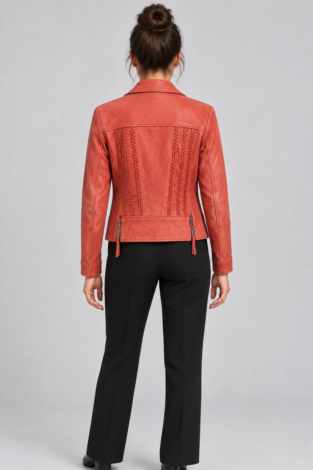 Women Genuine Leather Jacket 20WGD5897VE Coral