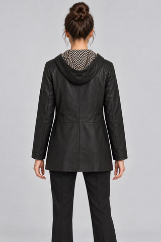 Women Genuine Leather Jacket 22SGD5964DZ Black