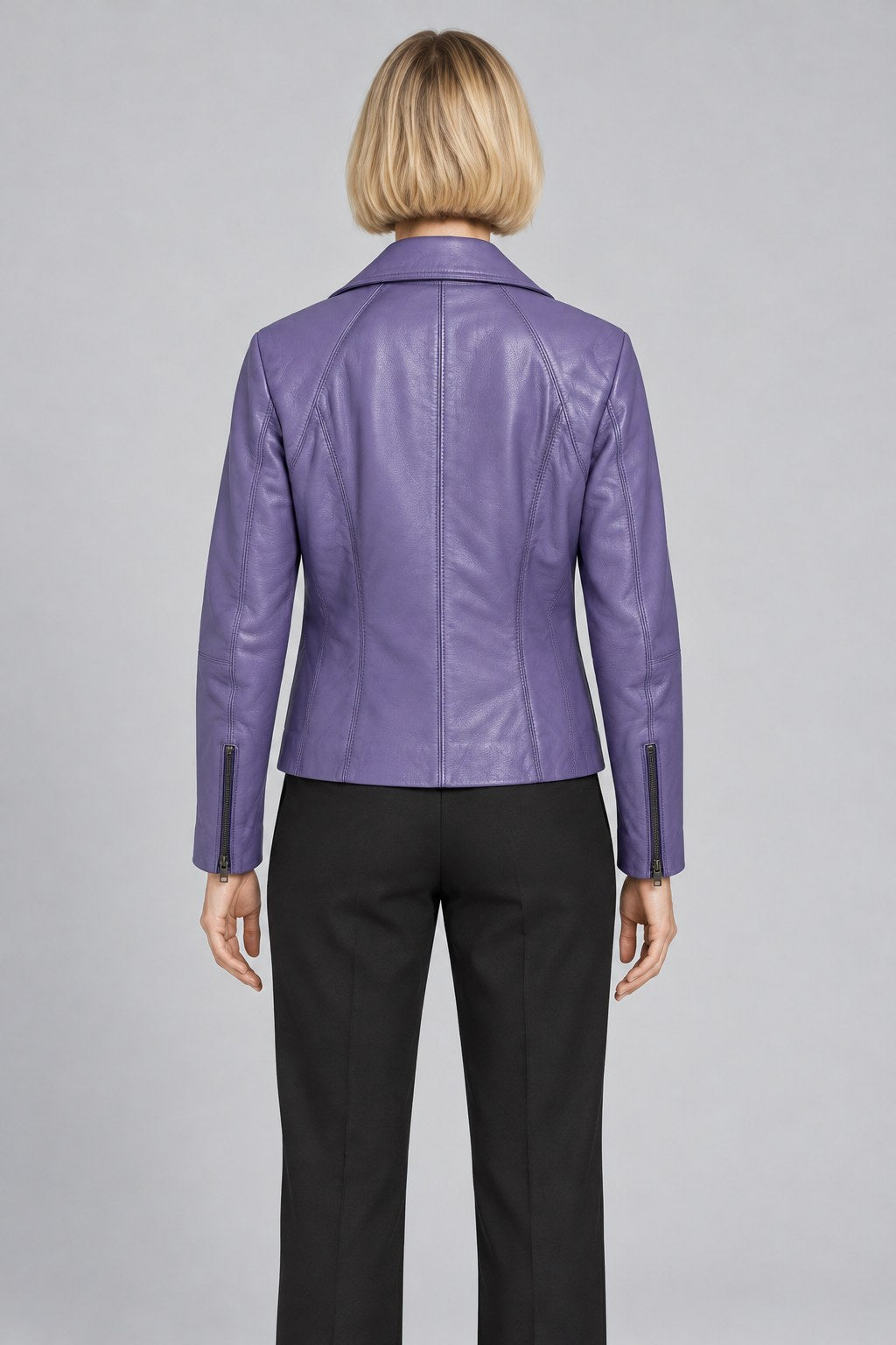 Women Genuine Leather Jacket 22WGD5017U4 Lavender