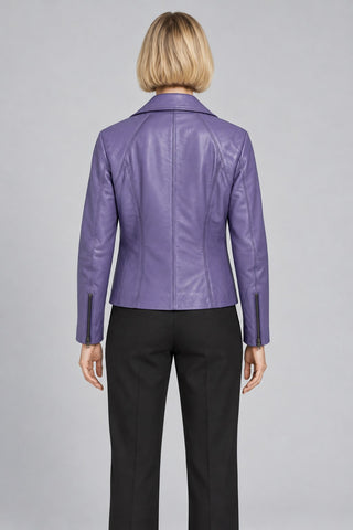 Women Genuine Leather Jacket 22WGD5017U4 Lavender