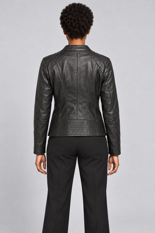 Women Genuine Leather Jacket 19WGE57981M Black