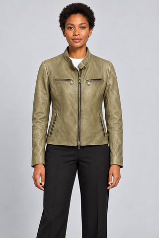 Women Genuine Leather Jacket 21SGE5908NC Multi