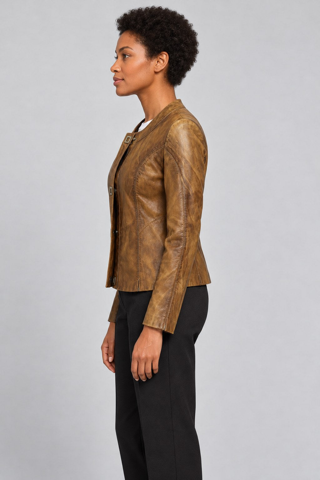 Women Genuine Leather Jacket 22WGE5994NC Camel