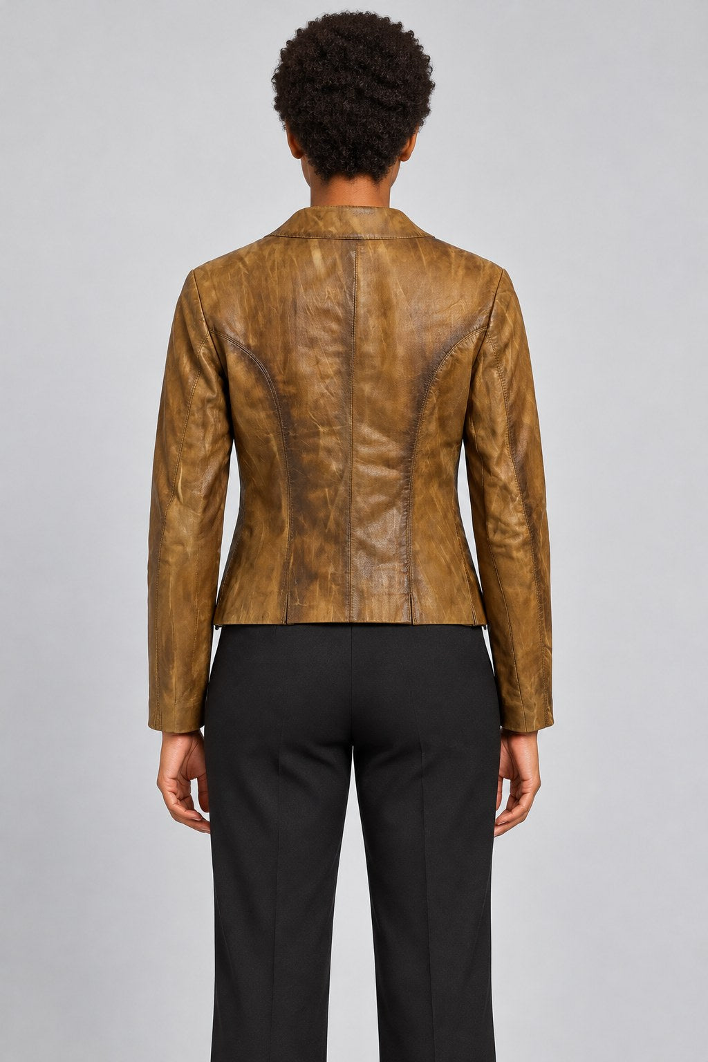 Women Genuine Leather Jacket 22WGE5994NC Camel