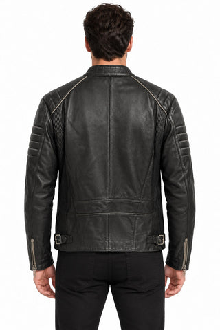 Men Genuine Leather Jacket 18WGD6294CY Black