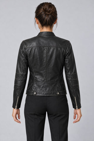 Women Genuine Leather Jacket 20WGE58921M Black