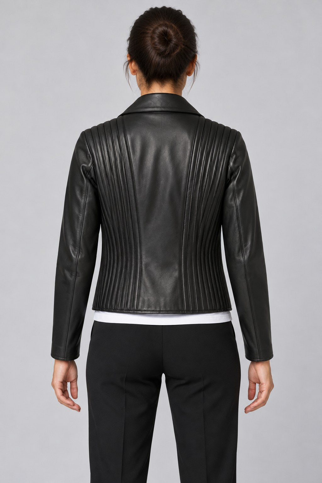 Women Genuine Leather Jacket 22SGD59716S Black