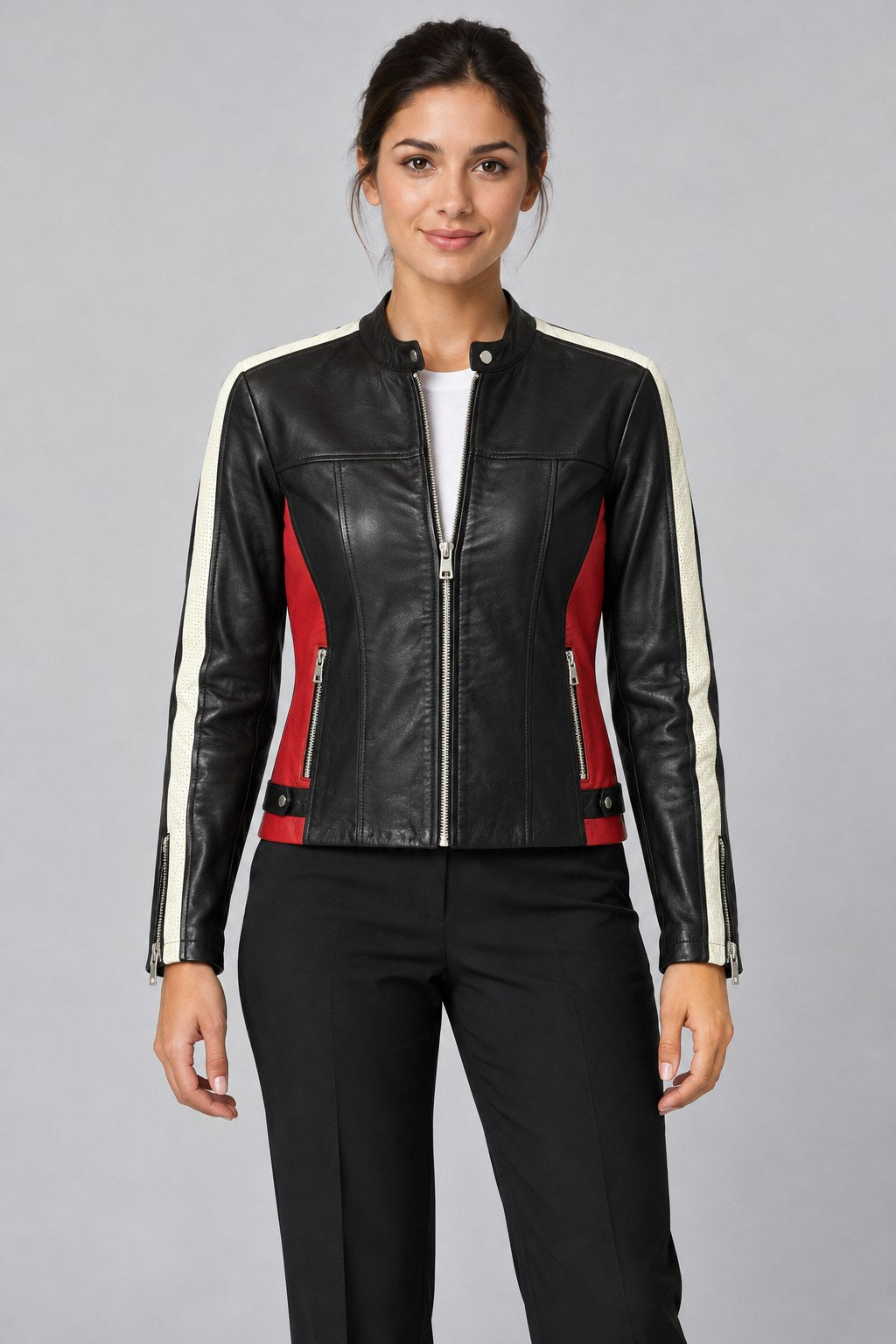 Women Genuine Leather Jacket 22SGD597751 Black