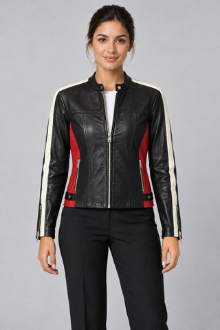 Women Genuine Leather Jacket 22SGD597751 Black