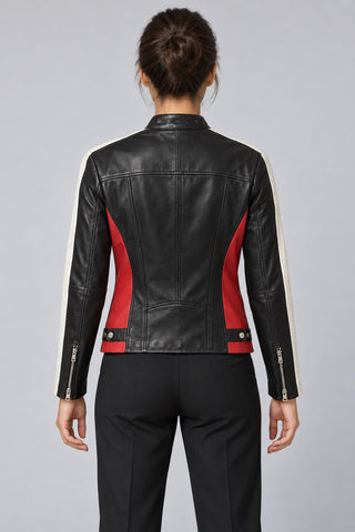 Women Genuine Leather Jacket 22SGD597751 Black