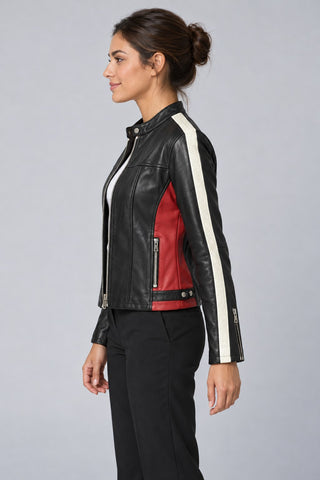 Women Genuine Leather Jacket 22SGD597751 Black