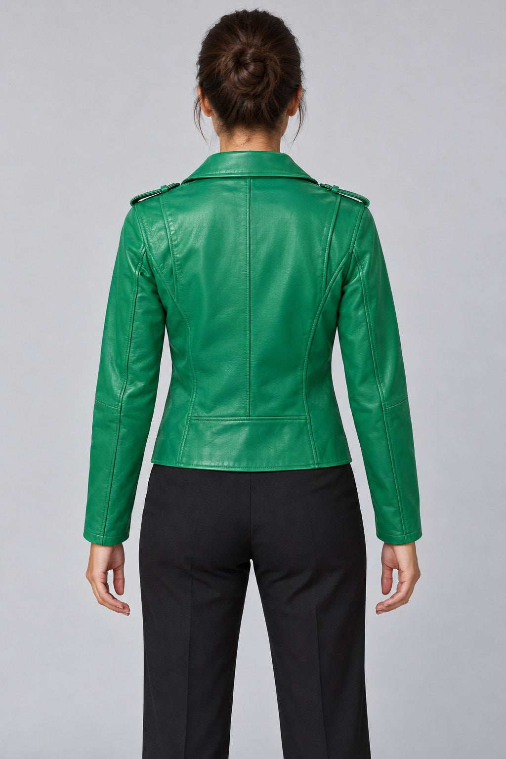 Women Genuine Leather Jacket 22SGM5794U4 Green