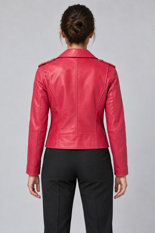 Women Genuine Leather Jacket 22SGM5794U4 Pink